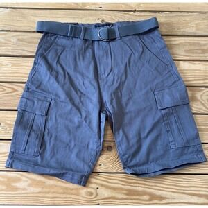 NWT Wicked Stitch Cargo Shorts Size 32 Men’s Grey Belted MSRP $36.50